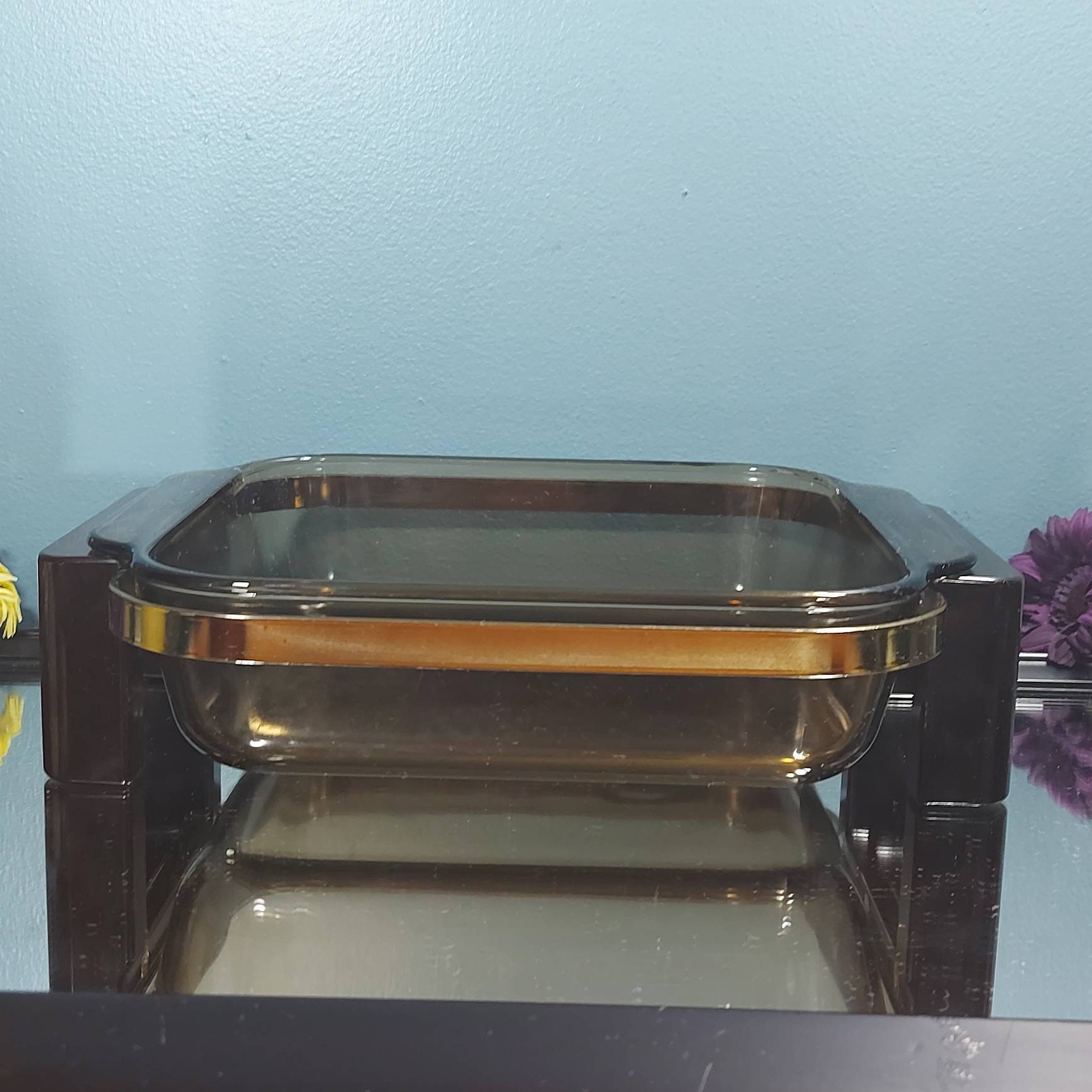 Pyrex 2222 Pyrex 222 With Stand, Vintage Corning, Ovenware, Amber Glass, Glass ...