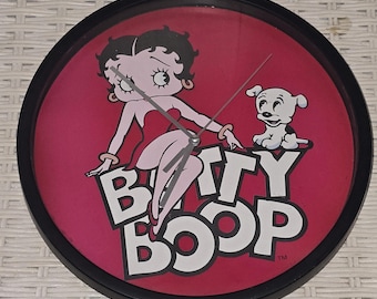 Betty Boop, Reloj de pared, Vintage años 90, Novedad, Decoración del hogar, Coleccionable, Auténtico, Reloj de pared vintage, Funciona con pilas,