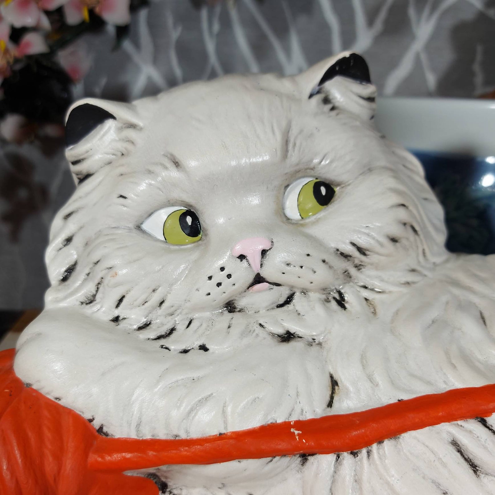 Large Persian Kitty Cat Vintage Ceramic Figurine Cat Statue Etsy UK