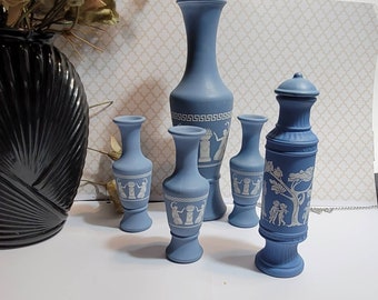 Vintage Wedgwood Jasperware Light Blue Floral Swirl Vase - Etsy