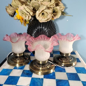 Tulip Ceiling Fixture, Frosted Glass, Pink Tulip, Lighting, Home Decor, Ruffled,