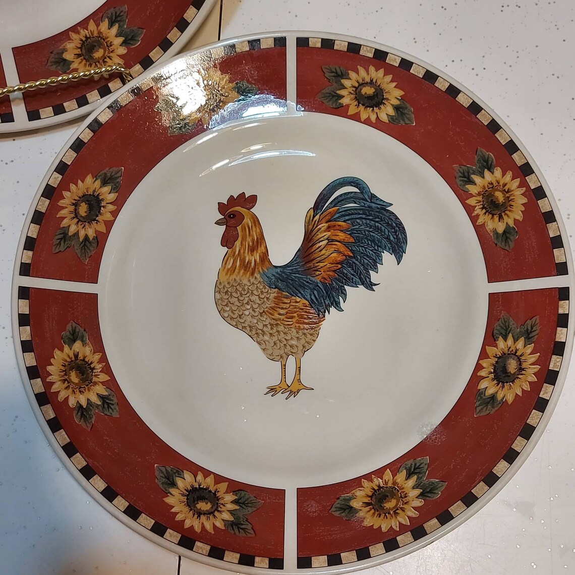 Gibson Rooster 7pcs Vintage 90s Plates Bowl Etsy