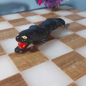 Black Panther, Vintage, Panther,  Porcelain, Statue, Figurine, Home Decor,