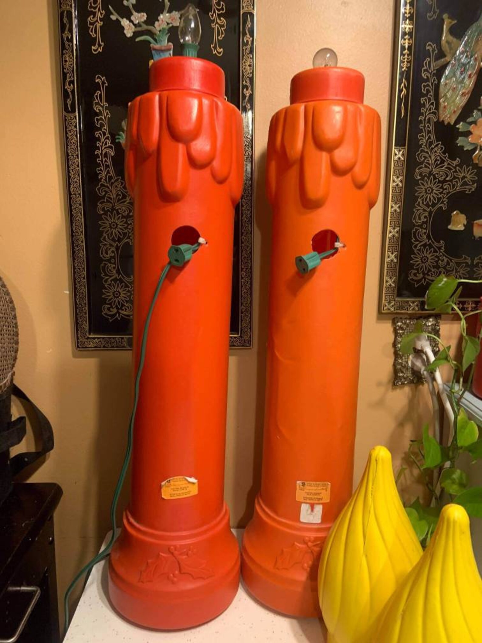 Pair of Candle Blow Molds Vintage Chunky Over 3 Feet Tall Etsy