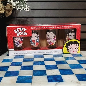 Betty Boop, Tumblers, Glass Drinkware, Vintage Coca Cola Collectible, Vintage, Advertising, Authentic, Dining&Serving