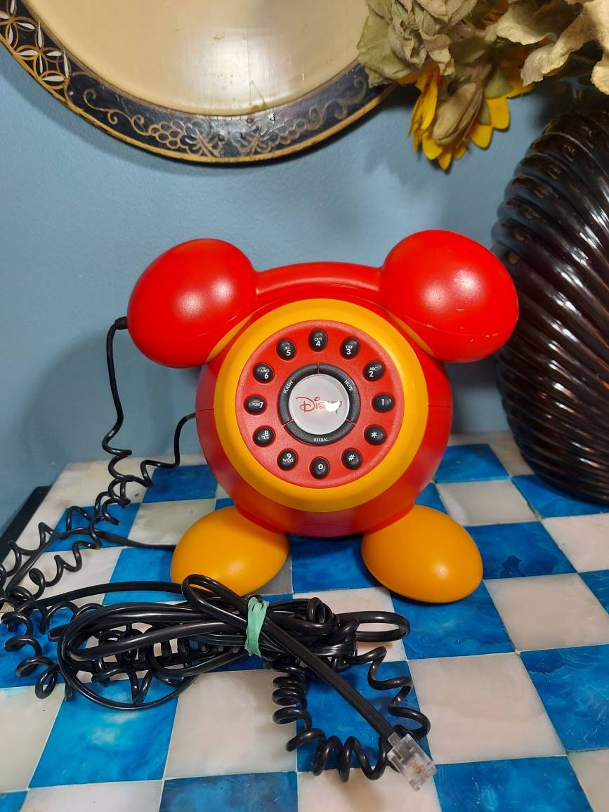 ディズニー、ミッキーマウス、固定電話、ビンテージ80年代、ビンテージ