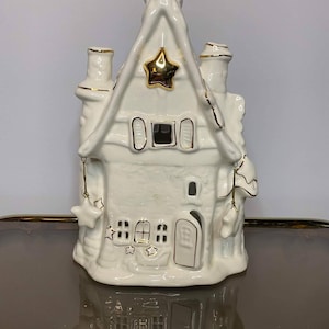 Porcelain O Little Town Nativity Tealight Holder, vintage, Holiday Joy, Christmas Candleholder,