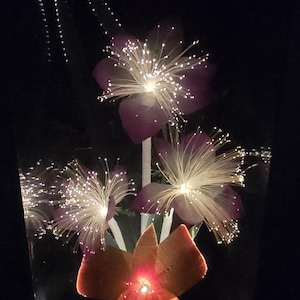 Fiber optic, Musical Lamp, Vintage 80's Fibre Optic Light, Musical, Flower Display, Ornament, Retro, Lamp, Lighting, Home Decor, image 9