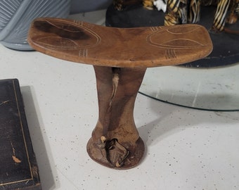 African Turkana Tribe Wood Head Rest, Vintage, Antique, Wood
