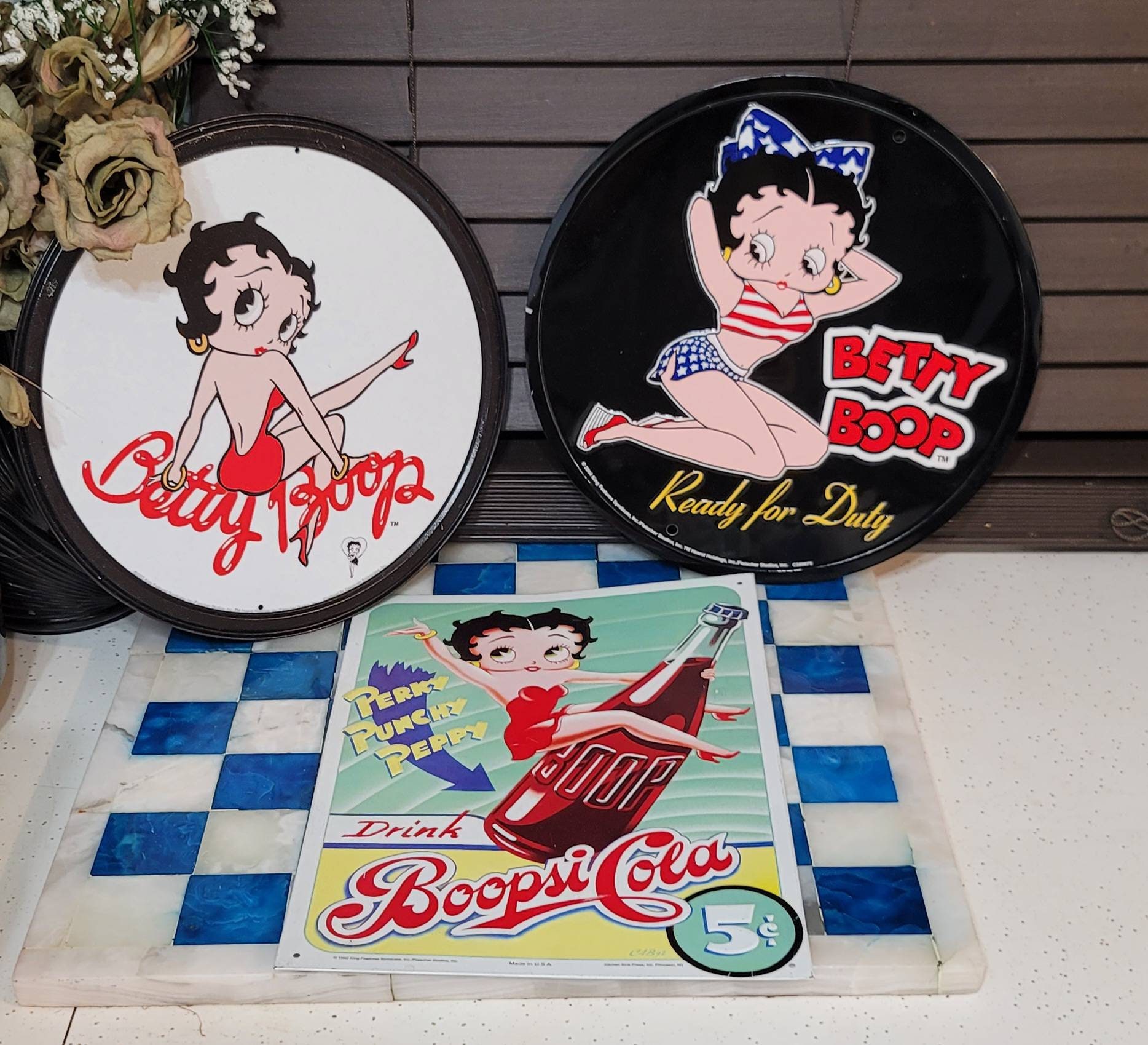 Betty Boop, Tin Wall Hangings, Vintage 90s, Novelty, Authentic
