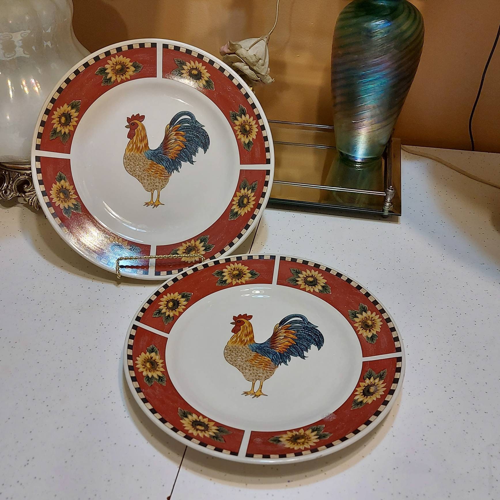 Gibson Rooster 7pcs Vintage 90s Plates Bowl Etsy