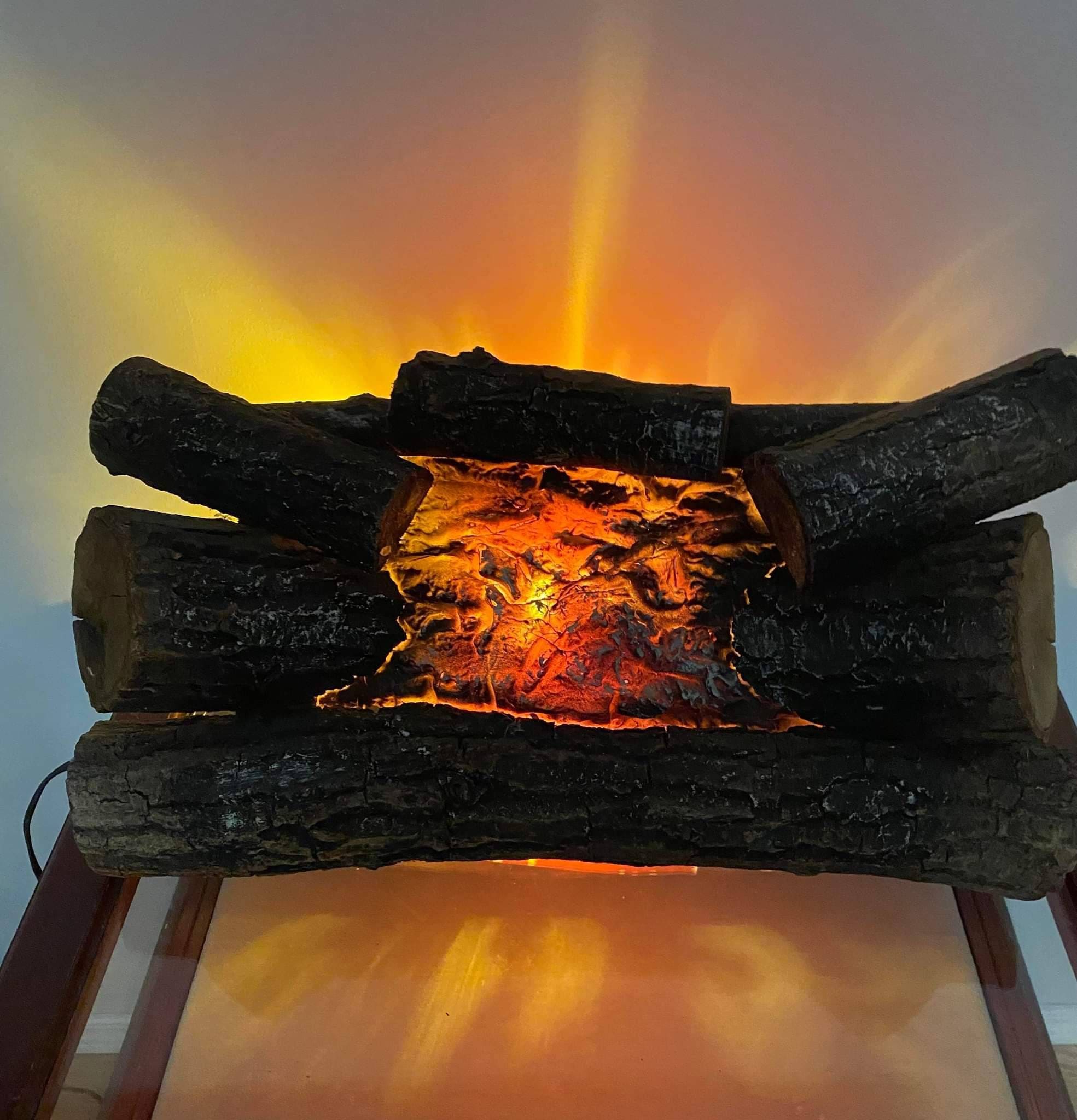Electric Fireplace Antique Logs Lighting Fireplace Insert - Etsy