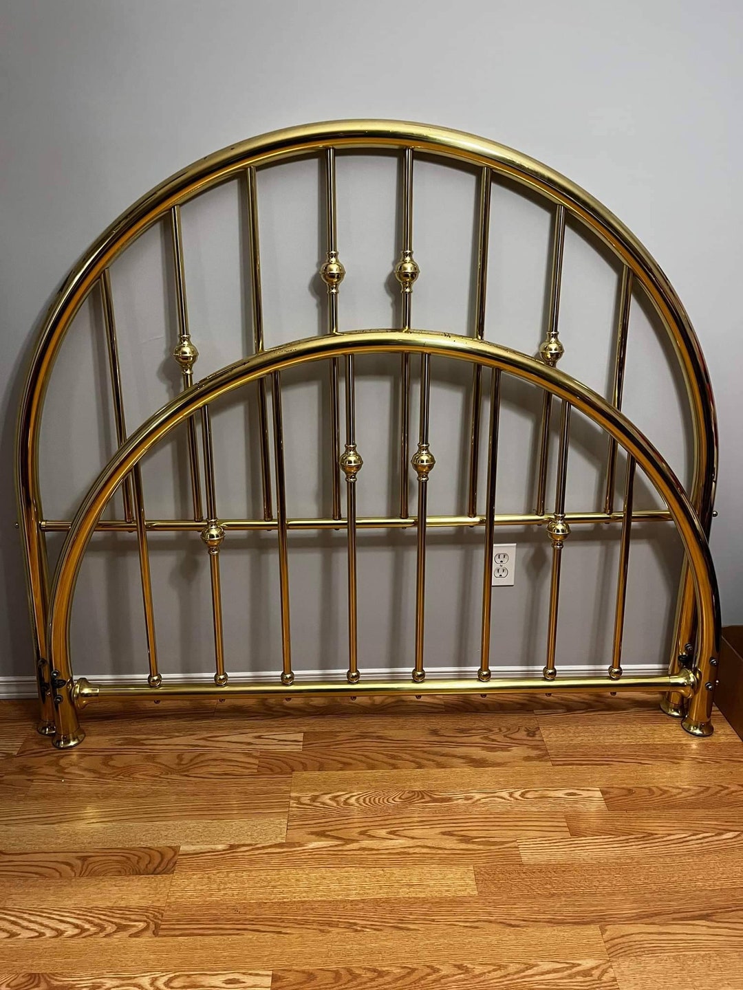 Brass Headboard Footboard Vintage Solid Brass Bedframe Etsy