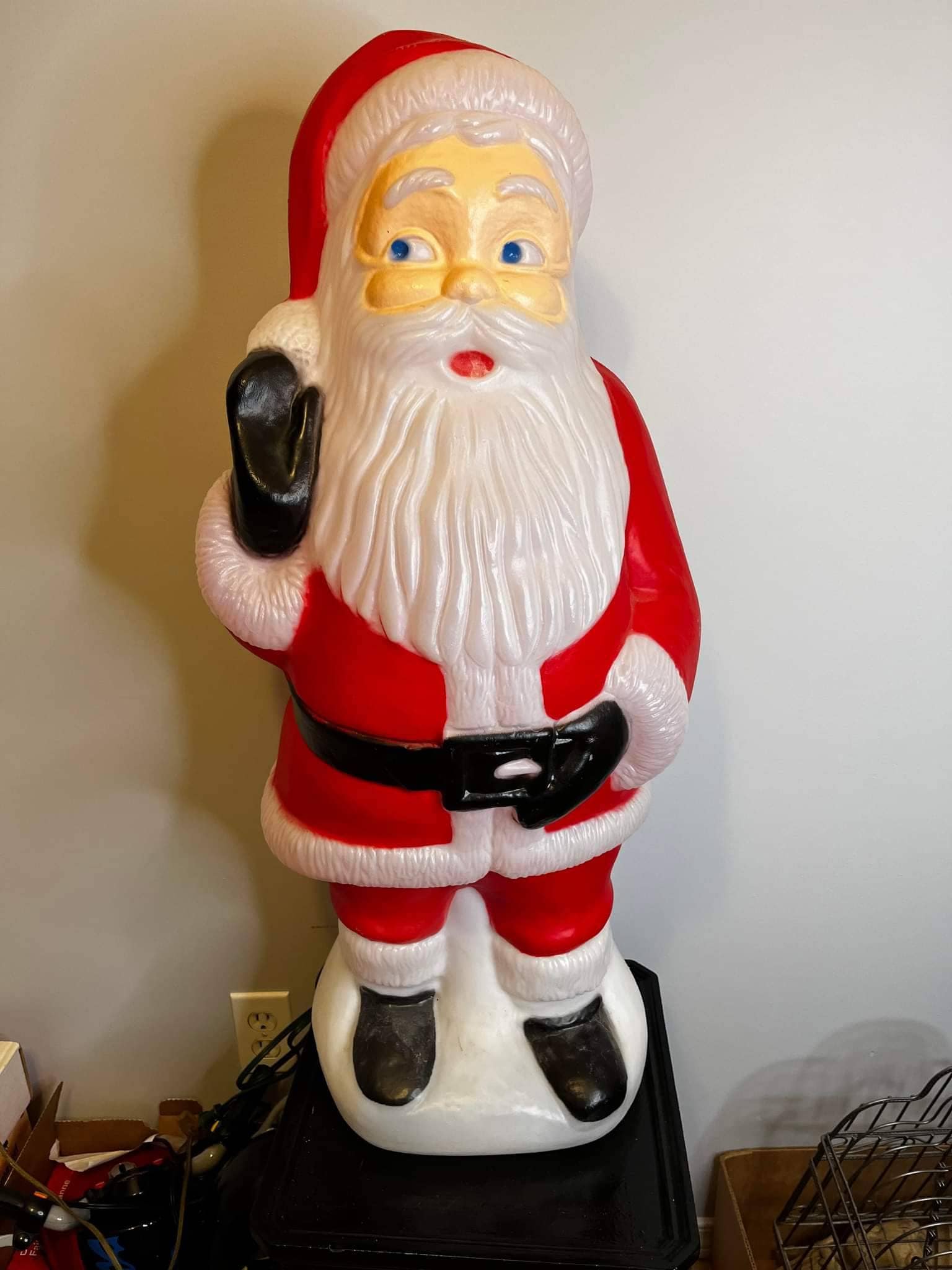 Blow Mold, Vintage Santa Blow Mold, Yard Decor, Light up Santa