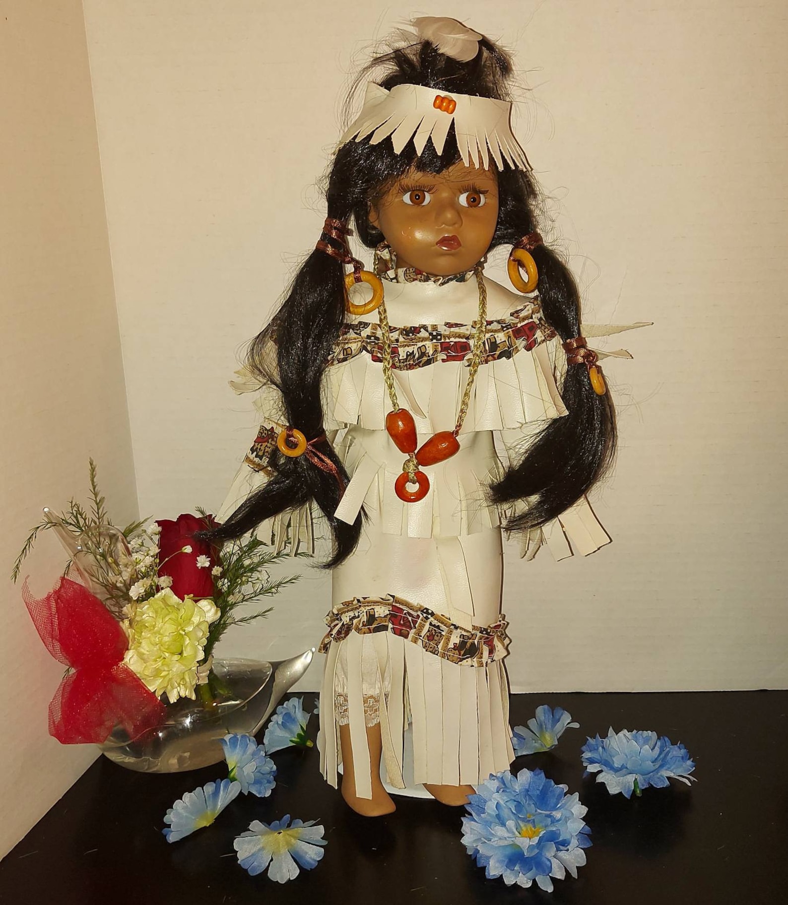 Porcelain Doll Vintage Native American Doll Collectors Etsy