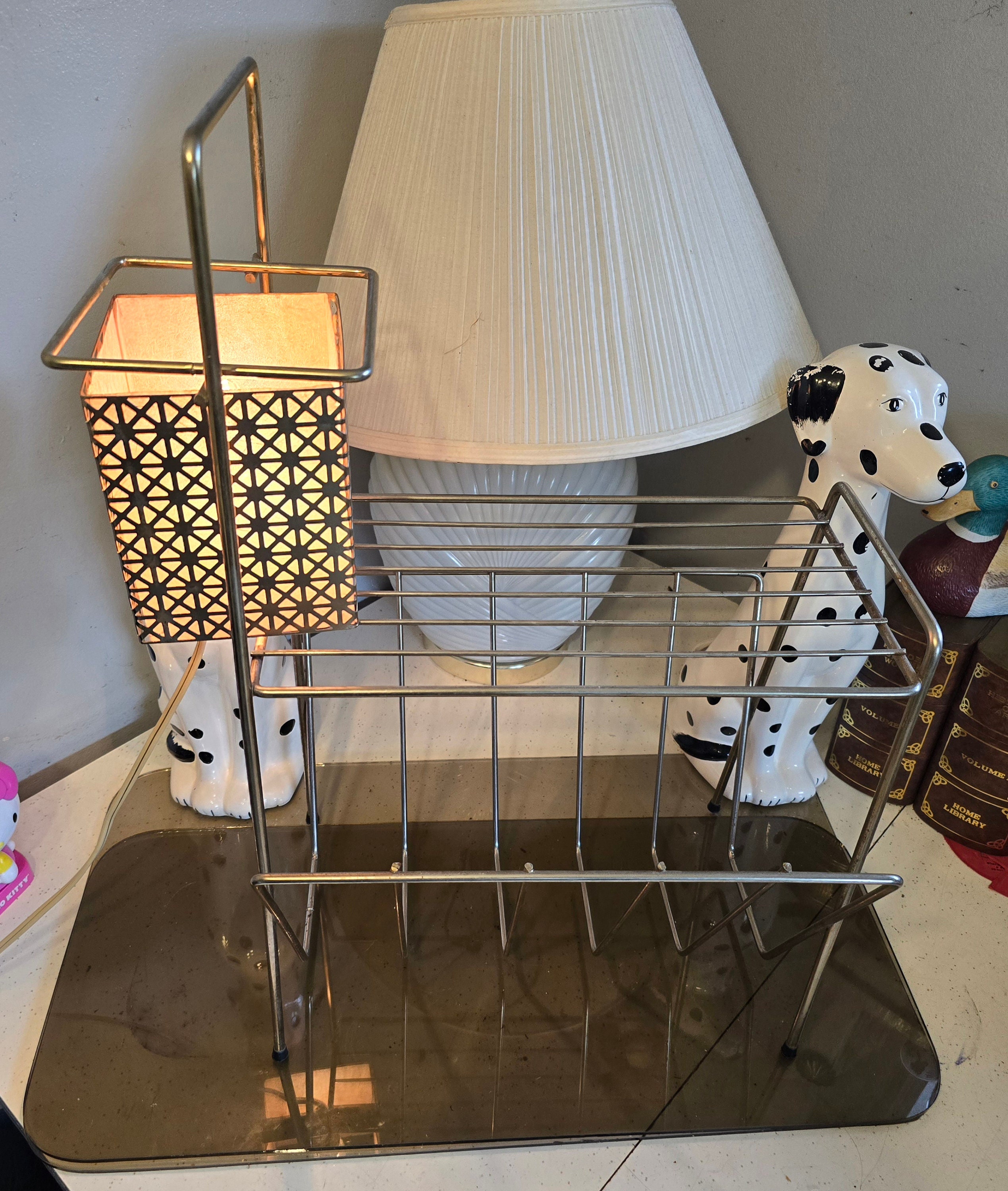 Magazine Rack Lamp, Vintage, Hollywood, Regency, Mid-century Metal ...