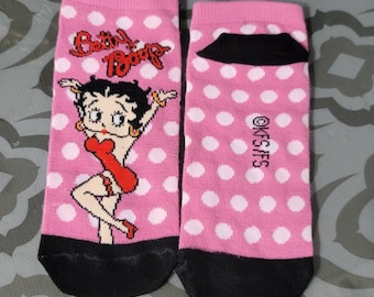 Betty Boop, KFS/FS, Socks, Cartoon, Vintage, Childhood Memories, Novelty, Authentic, Gift, Stocking Stuffer, Brand New,