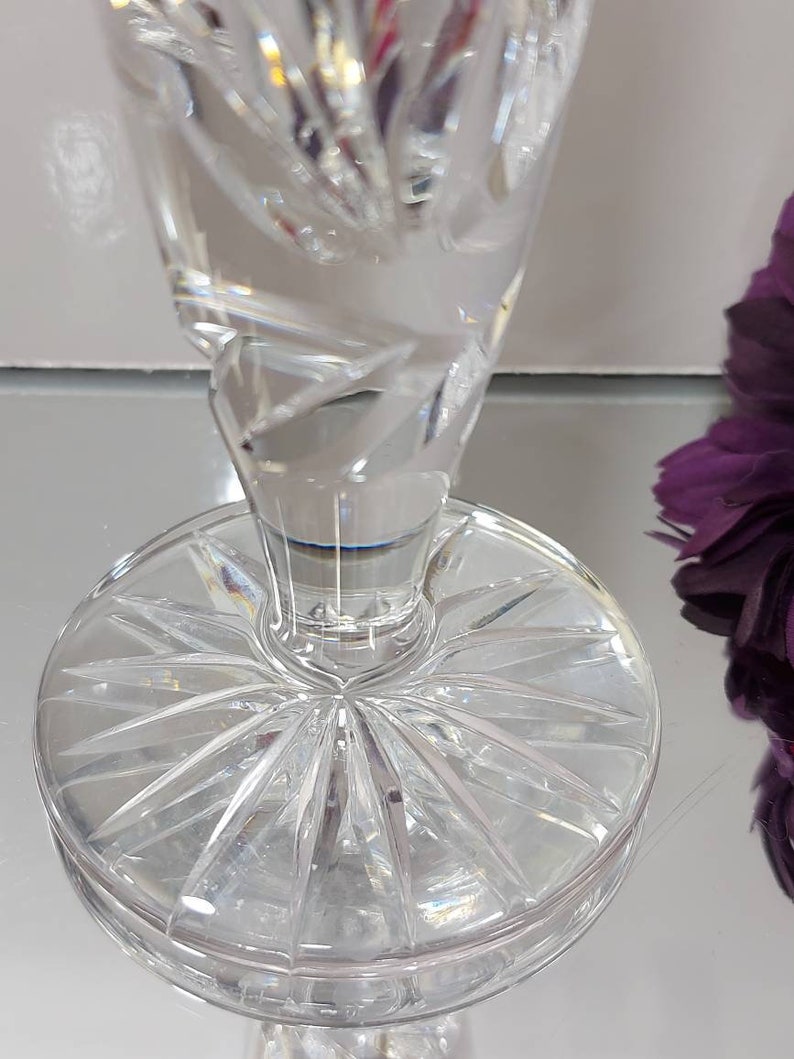 Pinwheel Crystal Vase Cut Crystal Glass Sparkling Home Decor Vintage Bud Vase