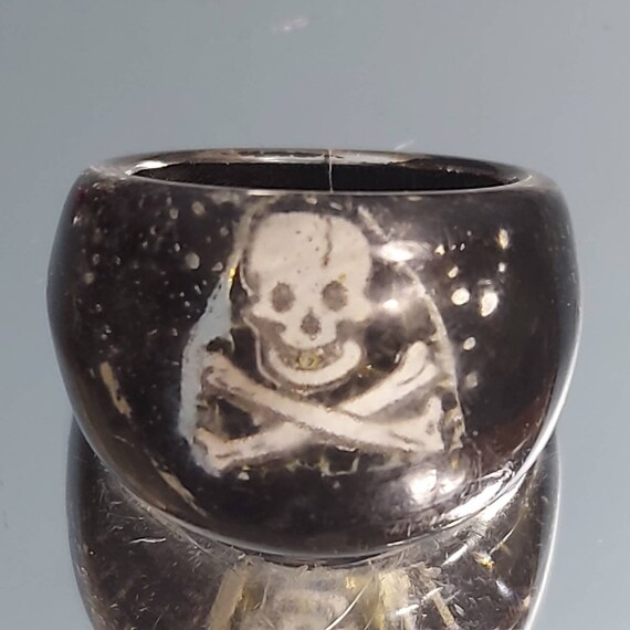 Chunky Ring, Vintage Lucite Chunky Ring, Skull, C… - image 3
