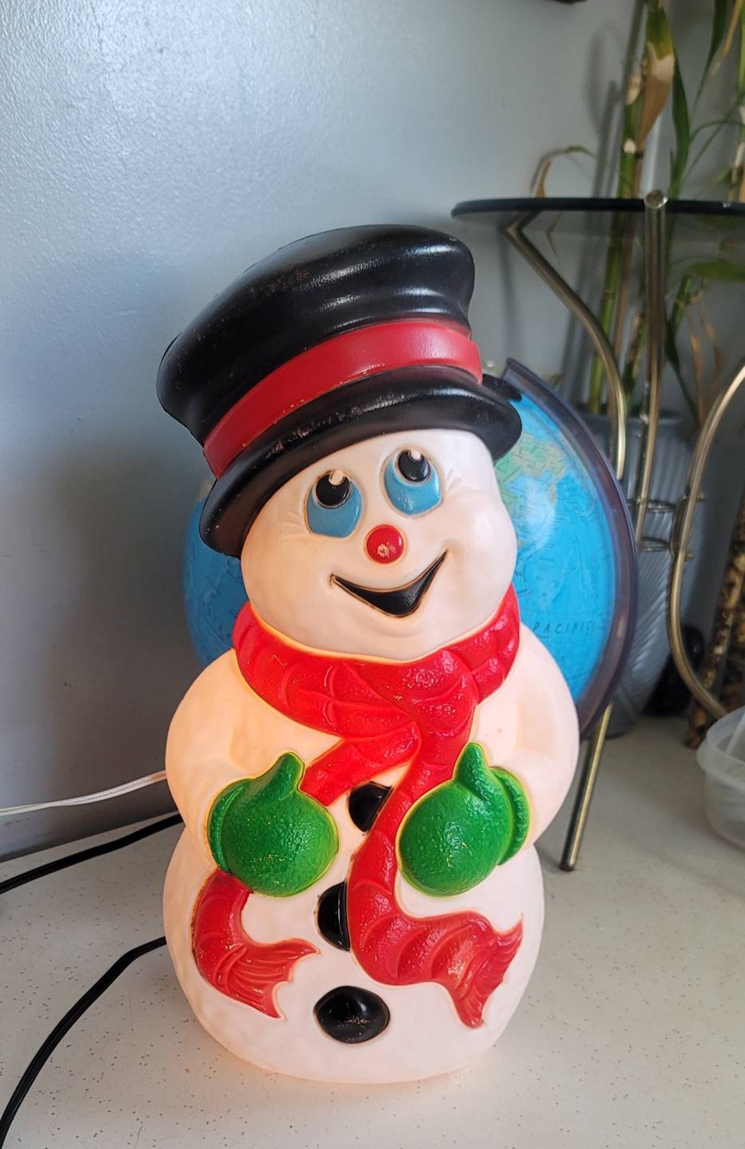 Blow Mold Vintage Snowman Blow Mold Christmas Decor Light Etsy