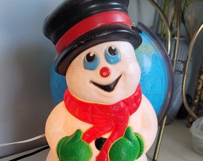 Blow Mold, Vintage Snowman Blow Mold, Christmas Decor, Light up Snowman