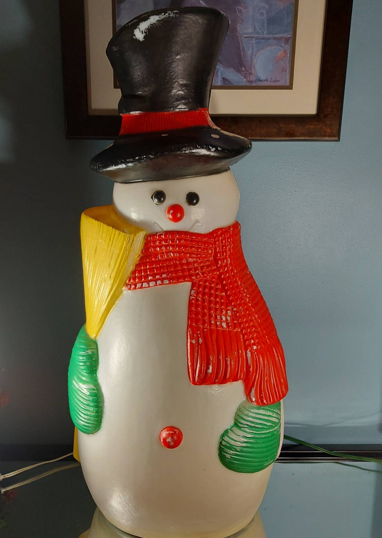 Snowman Blow Mold Vintage Blow Mold Frosty the Snowman Etsy