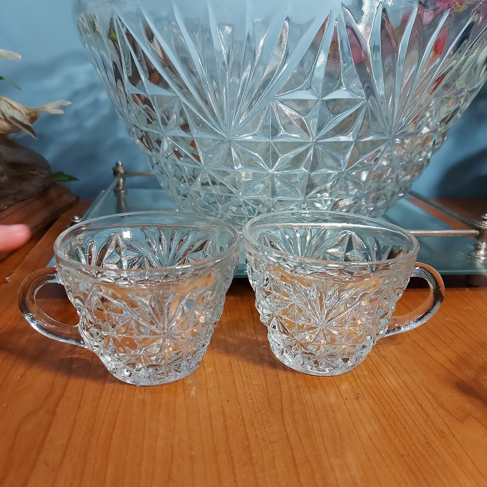 Lead Crystal Punch Bowl Set 14 Pcs Vintage Crystal Punch Etsy