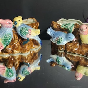 Planters, Vintage Planter, Ceramic Birds, Trinket Dish, Stationary Holder, Made in Japan