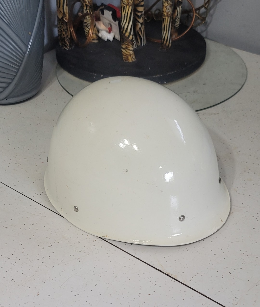 Fiber Metal Hard Hat Vintage Mid Century White Fiberglass Etsy