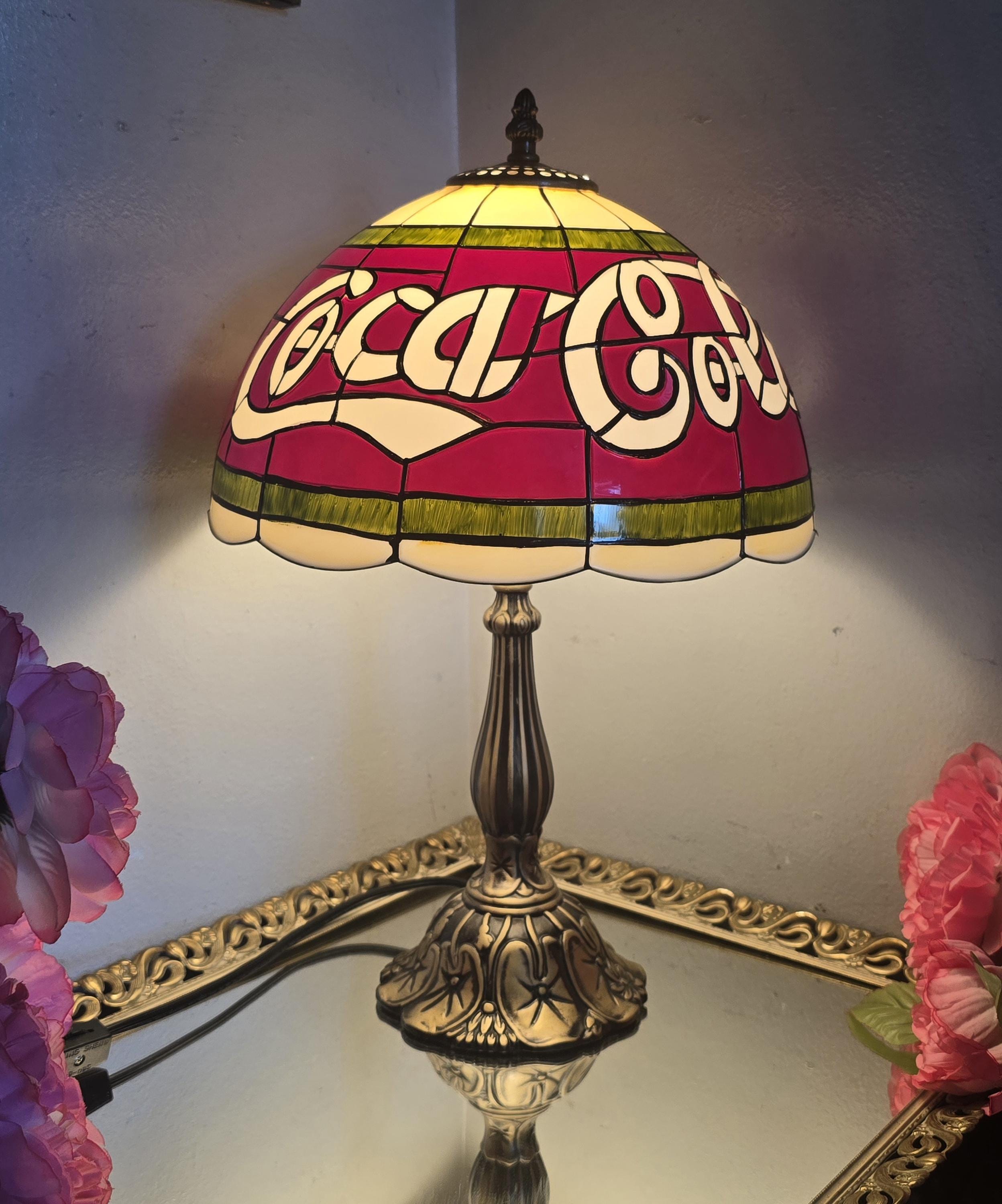 Coca-cola Lamp, Vintage, Coke Table Lamp, Plastic, Tiffany Style