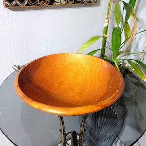 Baribocraft, Wood Bowl, Stained Maple Wood, Handcrafted, MCM, Made in Canada, Vintage 1960s, Baribocraft Bowl, Signed, Dining&Serving, Kitch