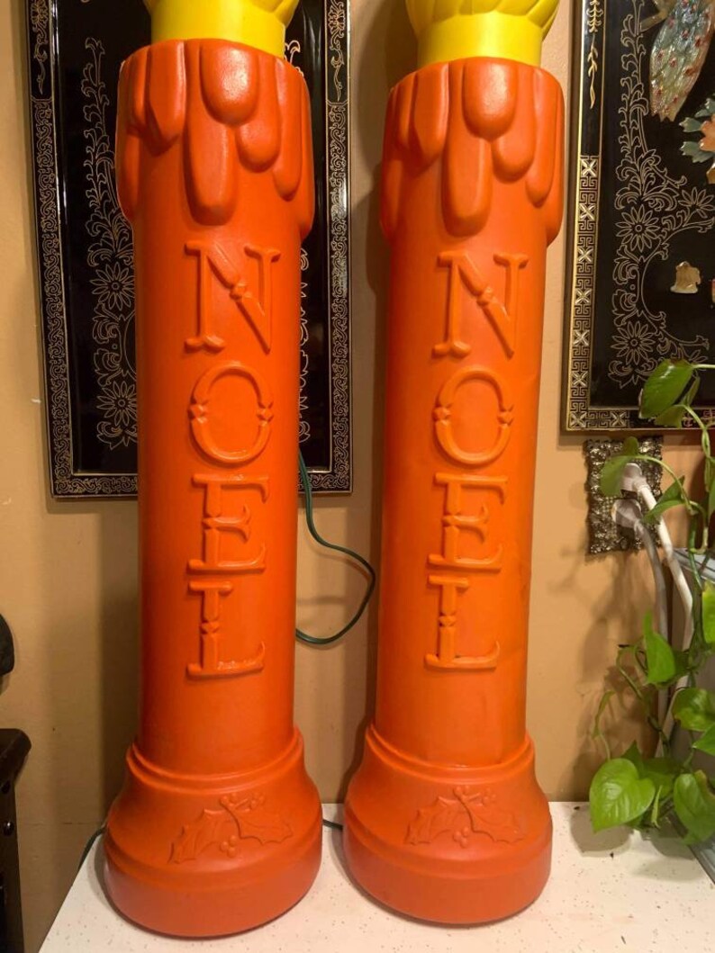 Pair of Candle Blow Molds Vintage Chunky Over 3 Feet Tall Etsy