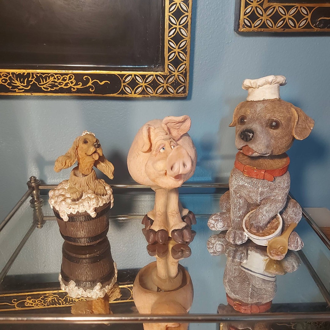 Bobble Heads, Vintage Ceramic Bobble Head, Dog, Pig Home Decor, Vehicle