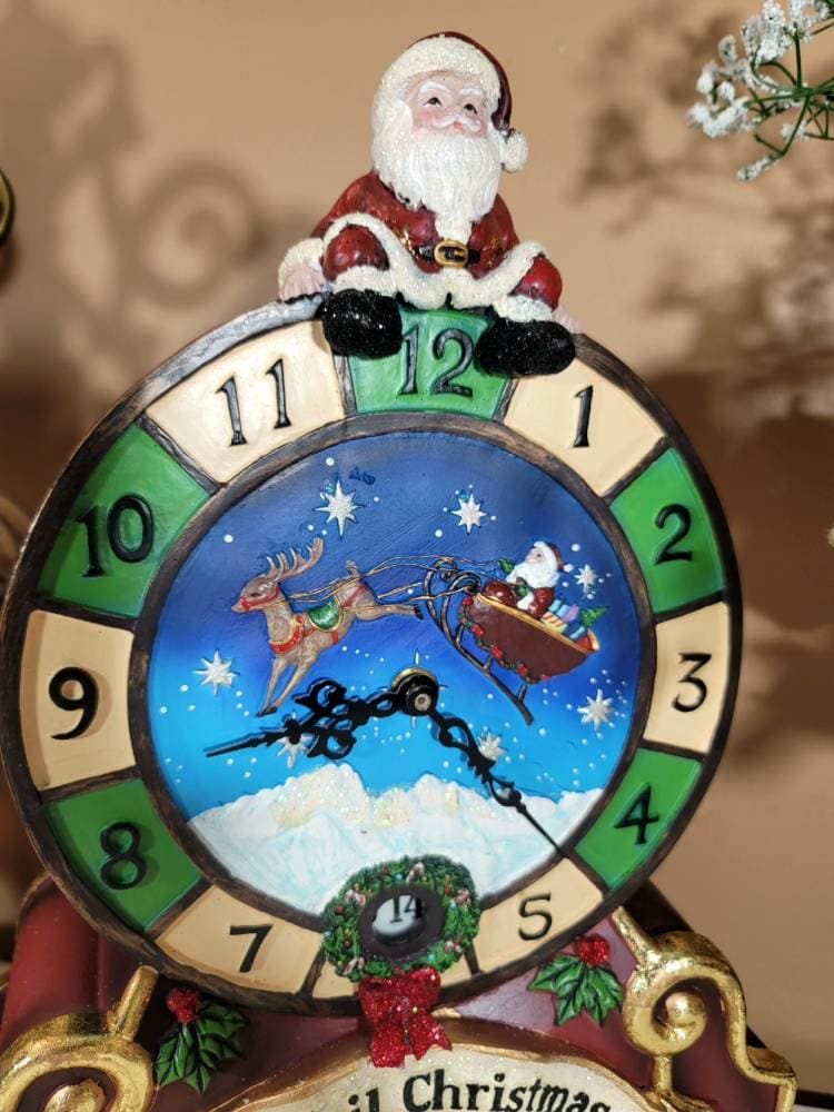 Christmas Countdown Clock, Vintage, Christmas Clock, Mantle Clock