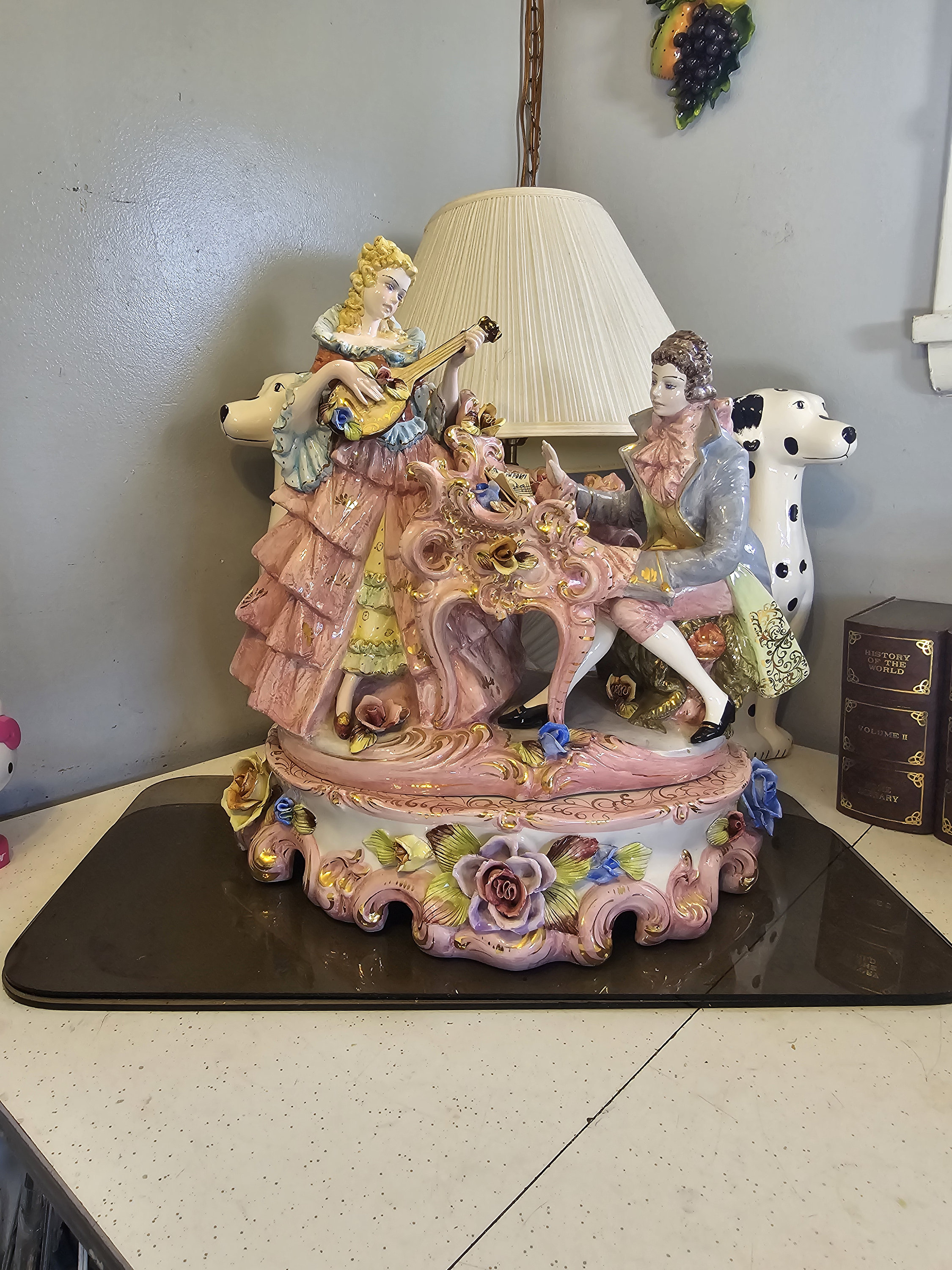 Italian Capodimonte Porcelain Statue, Antique, Victorian, Large