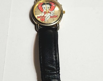 Betty Boop, Vintage Wristwatch, KFS/FS, Analog Watch, Cartoon, Vintage, Childhood Memories, Novelty, Authentic, Gift, Stocking Stuffer,