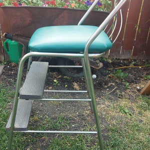 Stuhl mit Tritthocker Retro Vintage Küchenstuhl | Etsy