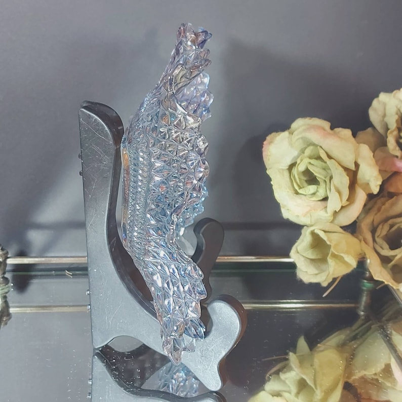 Diamond Pattern Home Decor Ashtray Trinket Dish Indiana Glass Ruffled Glass Dish