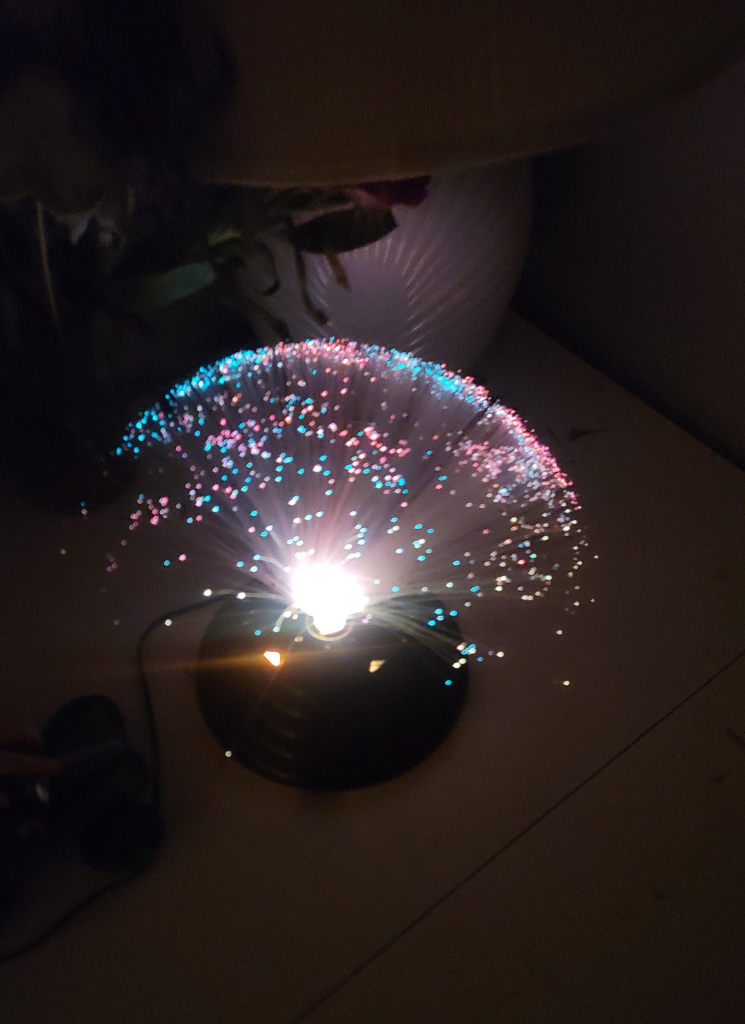 UFO, Fiber Optic Lamp, Mood Lamp, Fiber Optic Light, Vintage Fibre Optic, Colour Wheel, 80s