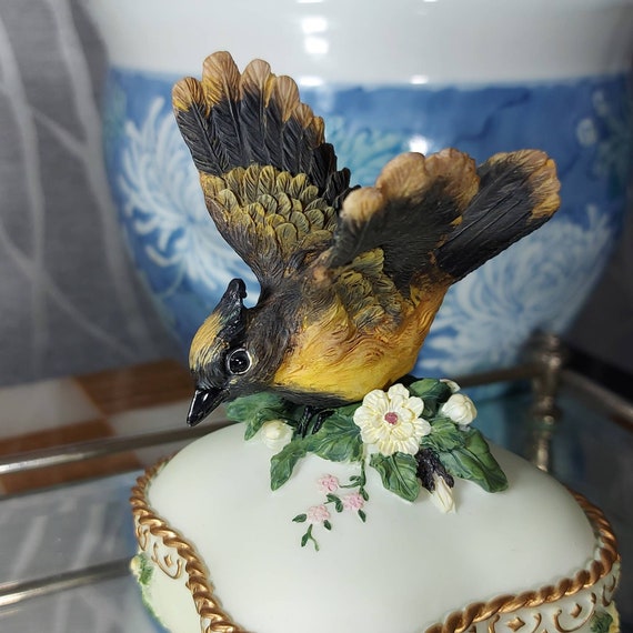 Songbird Treasures, Vintage Music Box, Resin Trinket Box, Vintage