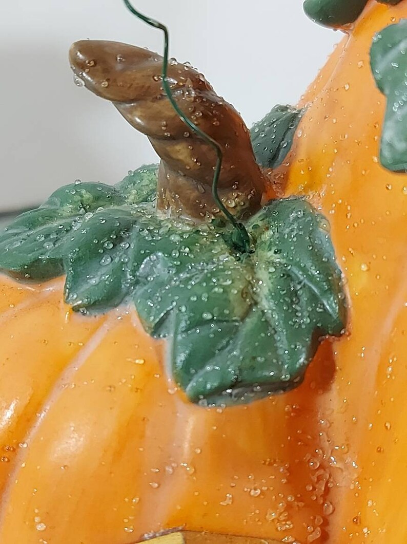 Vintage Tealight Candle Holder Pumpkin Cottage #1 Harvest Pumpkin Patch House PARTYLITE Party Lite Veggie Village Collection