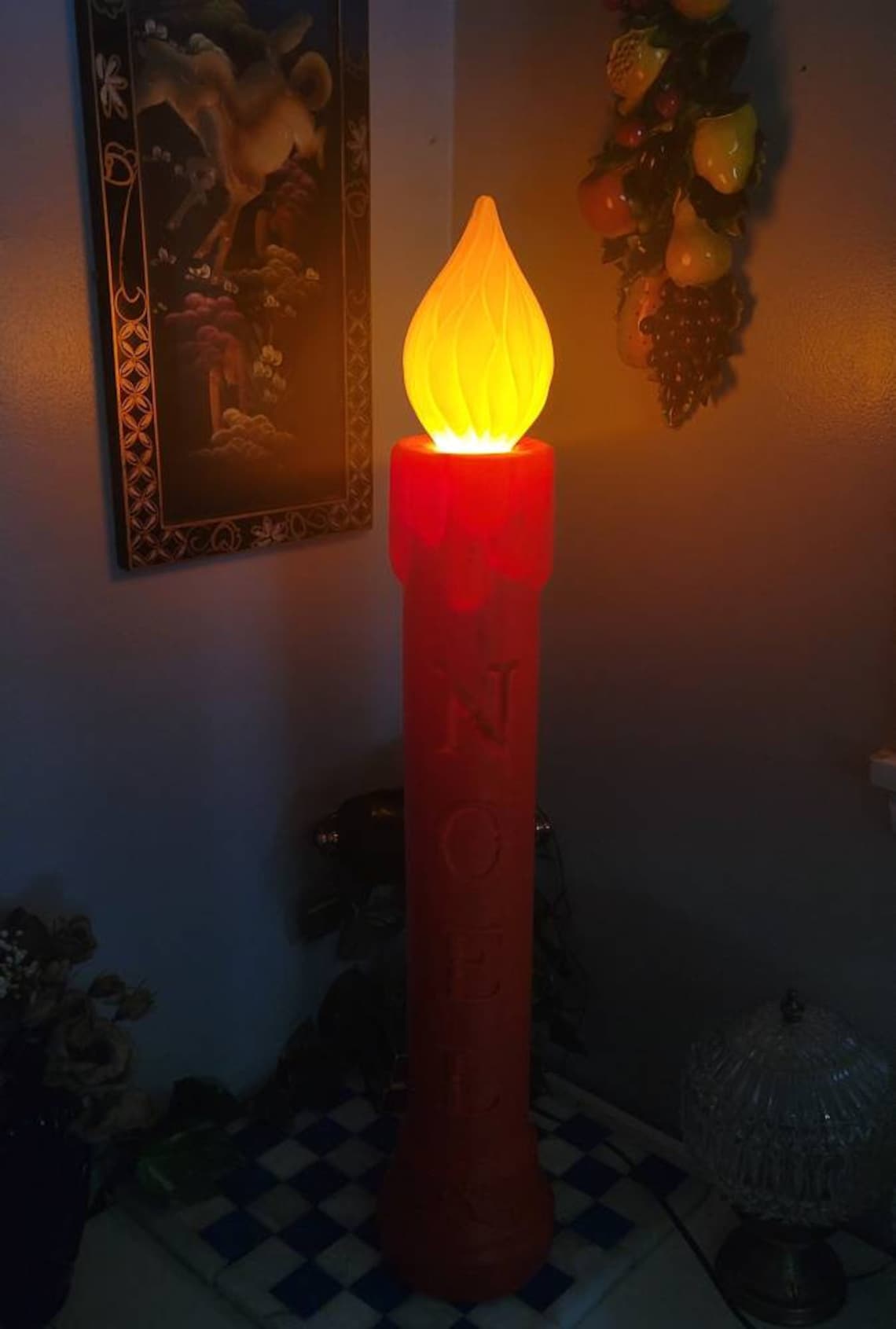 Candle Blow Mold Vintage 3 Feet Tall NOEL Blow Mold Candle Etsy