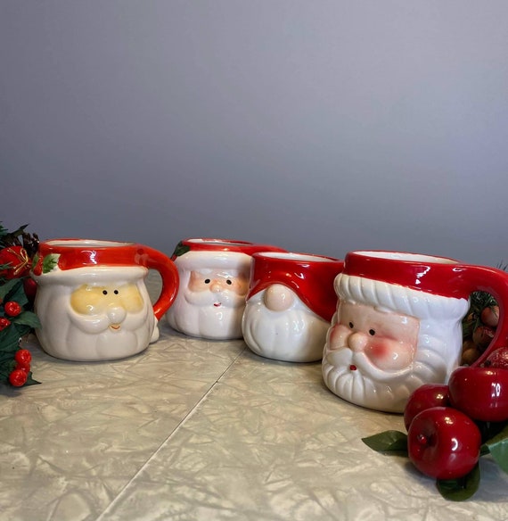 Royal Norfolk, Keramik Santa Tassen, 4er-Set, Kaffeetasse, Kaffee, Tee, Vintage Becher , Tasse, Weihnachtstassen, Urlaub Dekor, Essen & Servieren, Santa