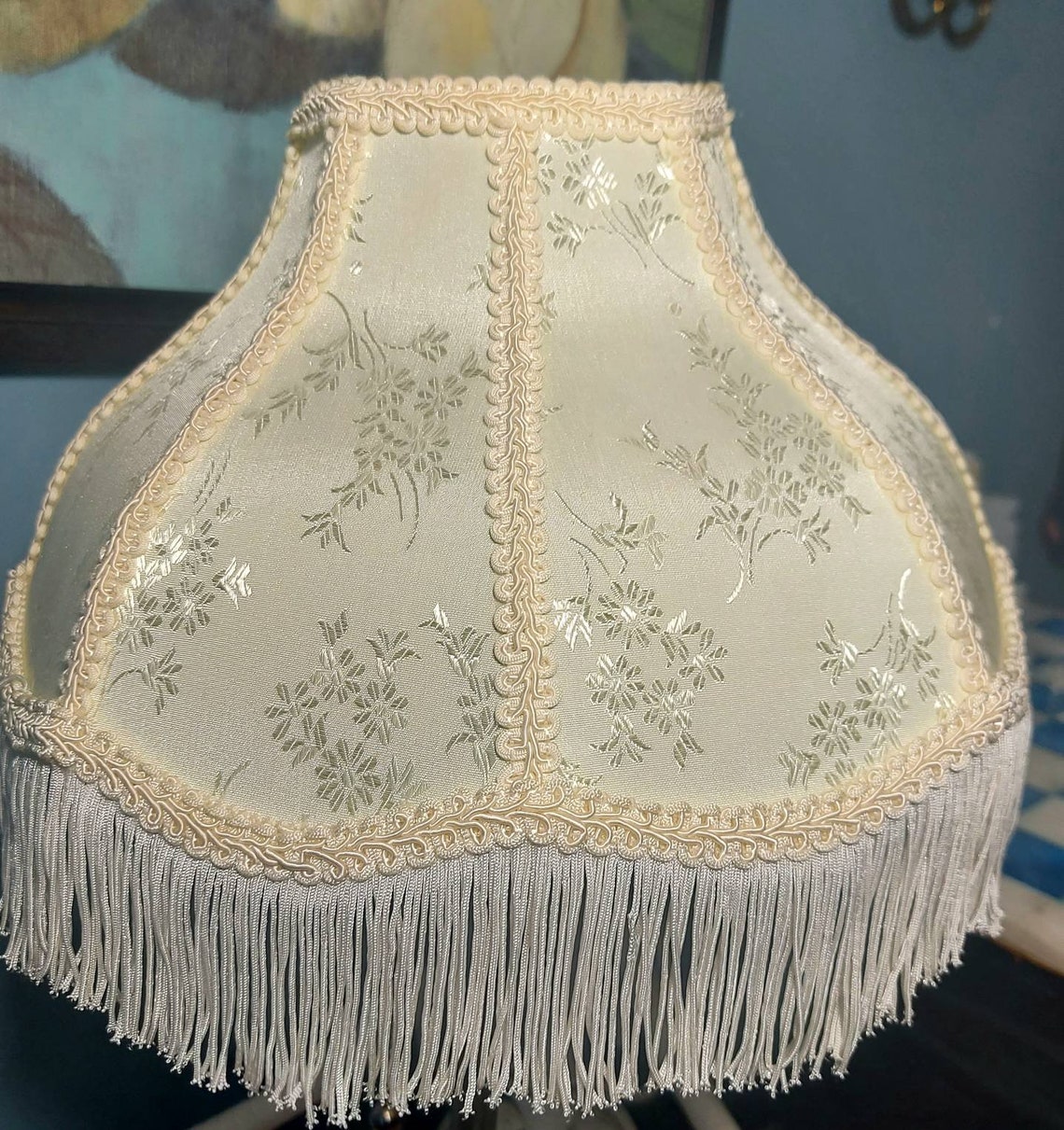 Victorian Lamp Fringe Lampshade Vintage Accent Table Lamp Etsy