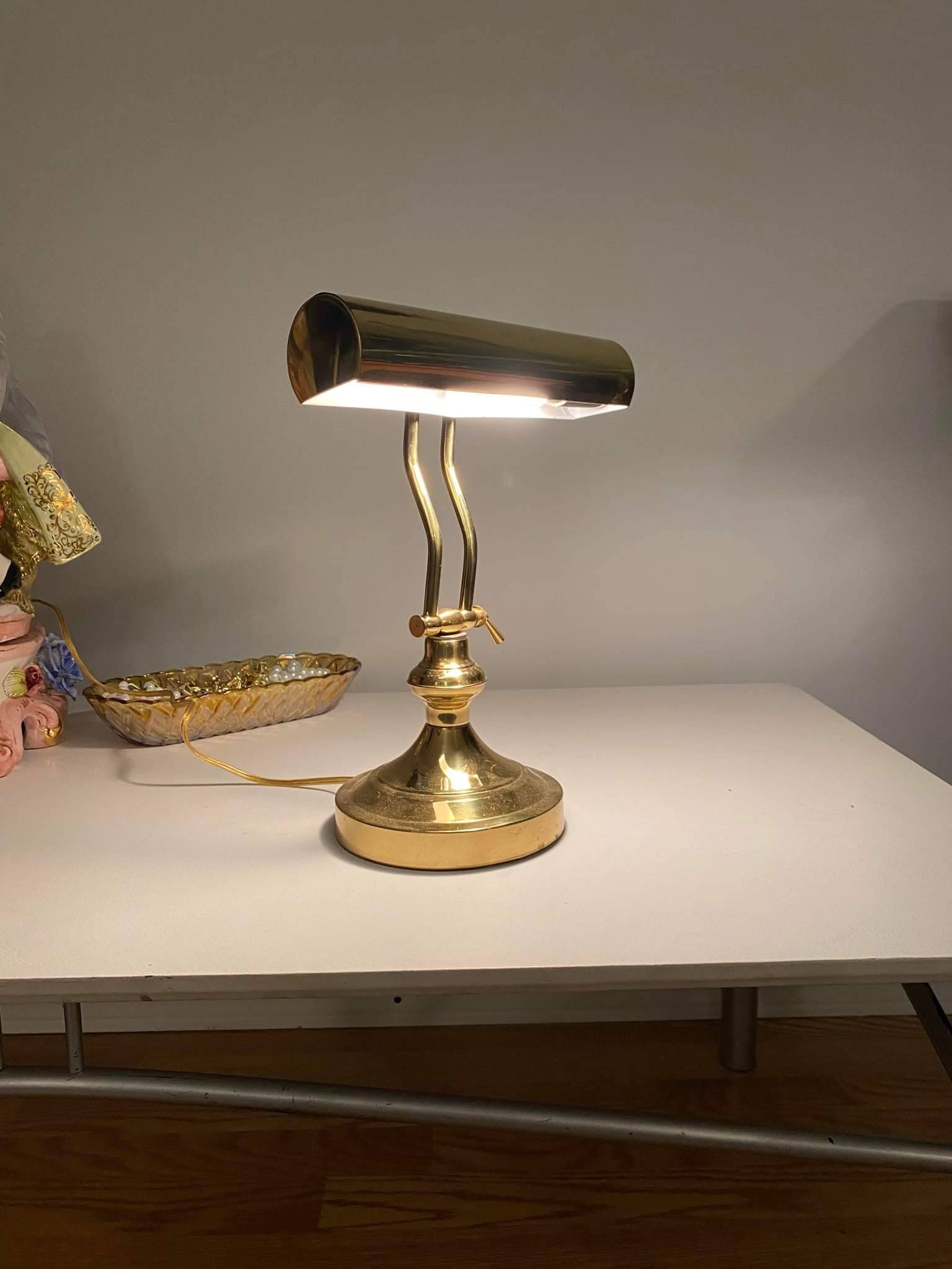3 Antiqued Brass Desk-top Magnifier on Solid Wood Base Antique Vintage  Style 