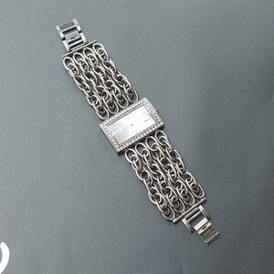 Sandra Fellini, Signed, Milano, Vintage Chain Link Wrist Watch, Women&#39;s,  Stylish, Fashion, Design, Jewelry,