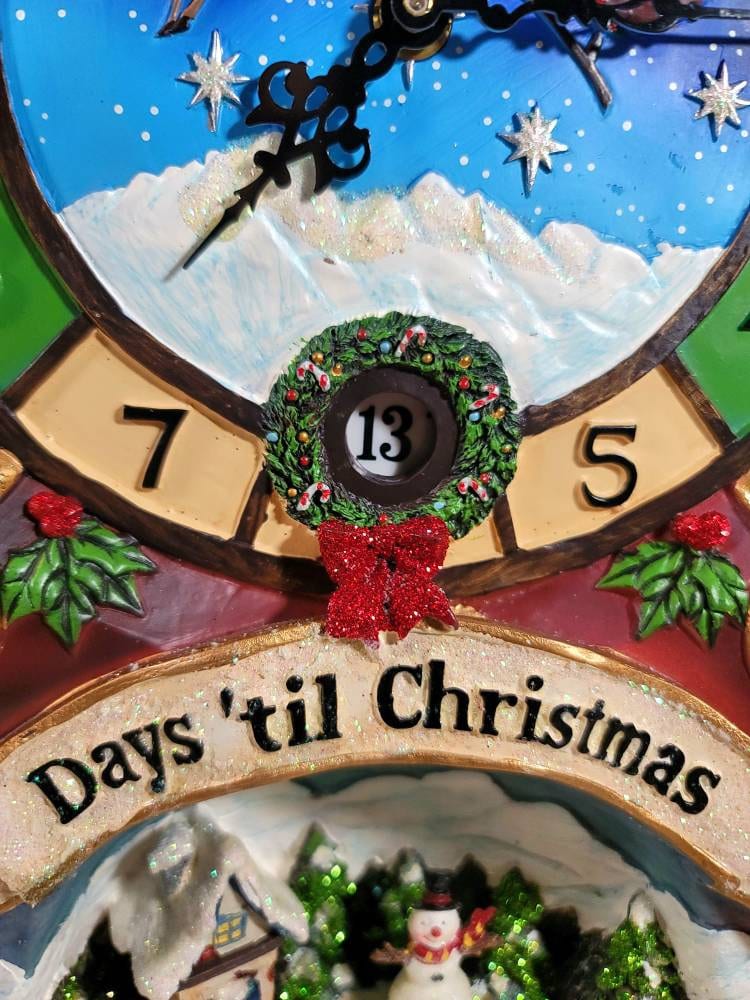 Christmas Countdown Clock クリスマスカウントダウン時計 Christmas Countdown Clock, Vintage, Christmas Clock, Mantle Clock