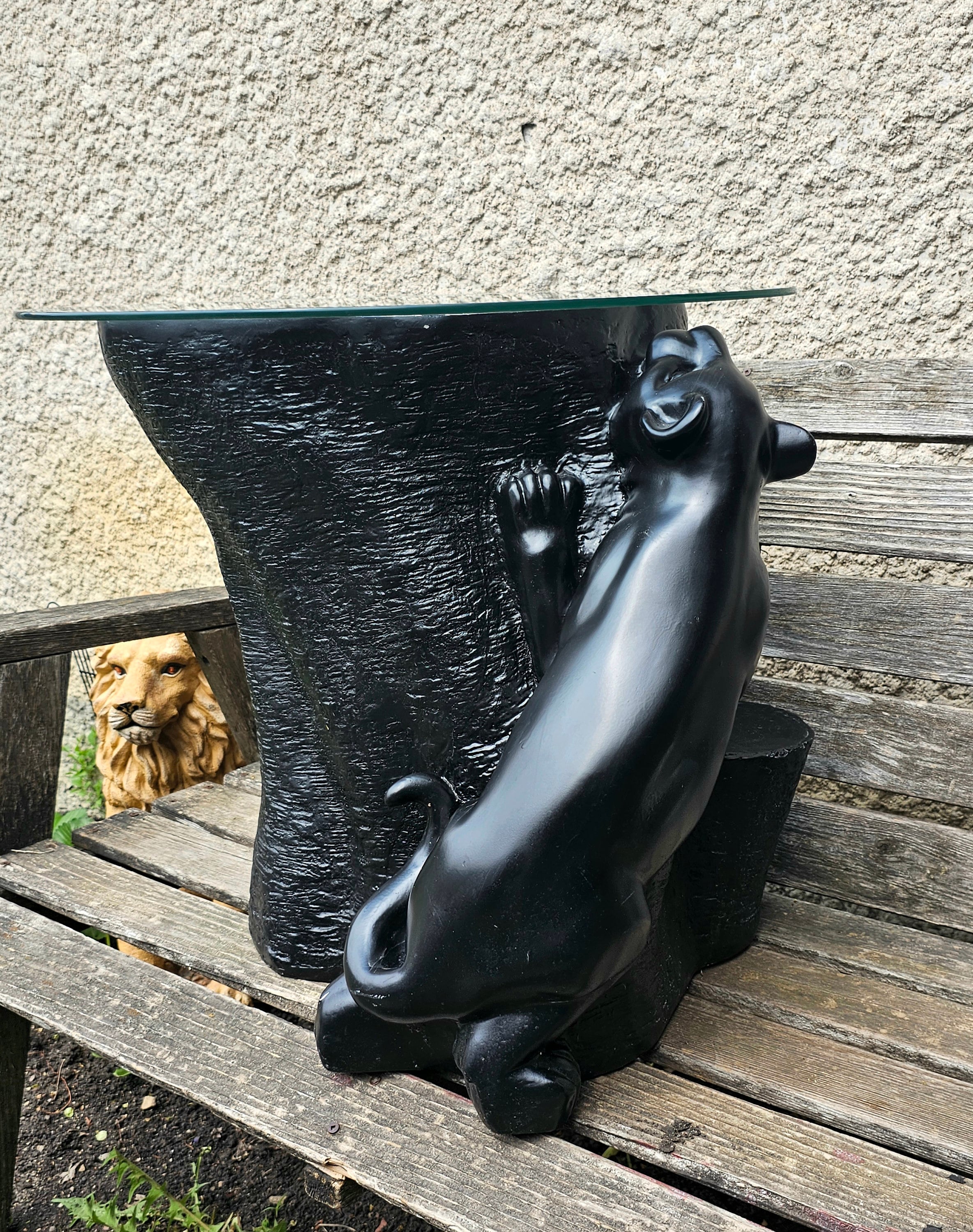 Black panther glass table discount