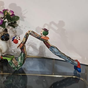 Paper Mache Clowns, Vintage Clowns, Sammlerstück, Handgemacht, Handbemalt