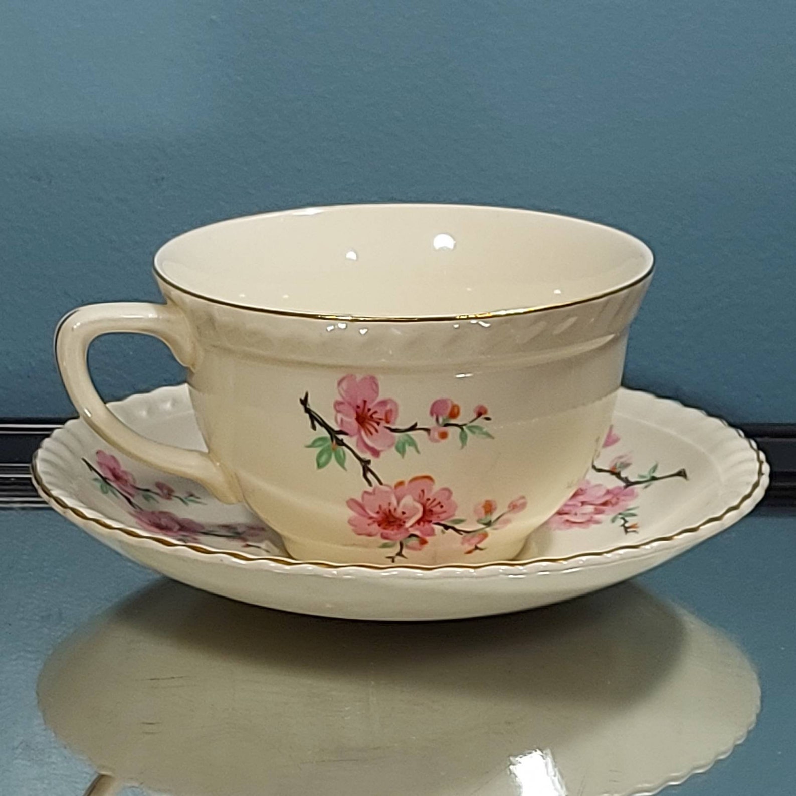 Antique Old English Johnson Bros Tea Cup and Saucer Set Etsy